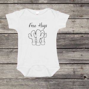 Free Hugs Baby Onesie- Cactus Baby Onesie
